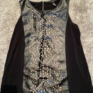 Alfani Sleeveless faux leather top